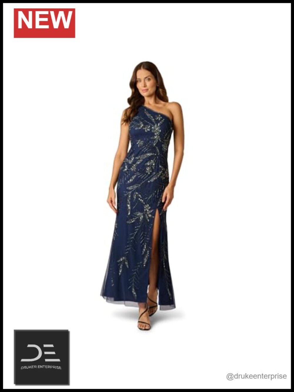 One Shoulder Beaded Sheath Long Dress Floral Formal Evening Gown